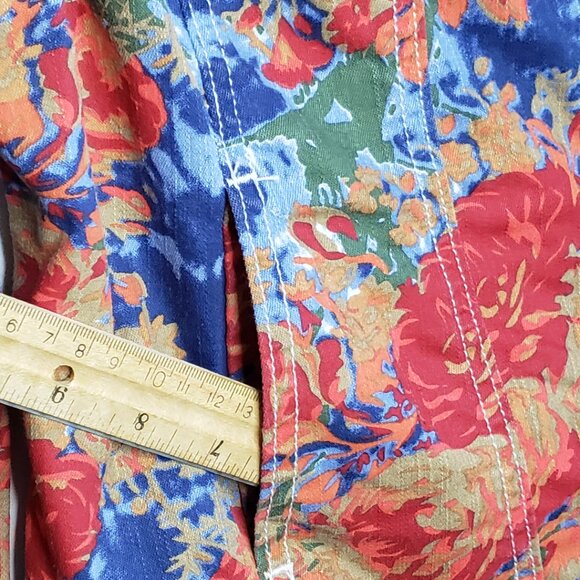 NWOT LAL Live a Little Lightweight Floral Jean Denim Jacket Snap Closure Size M - Picture 7 of 13